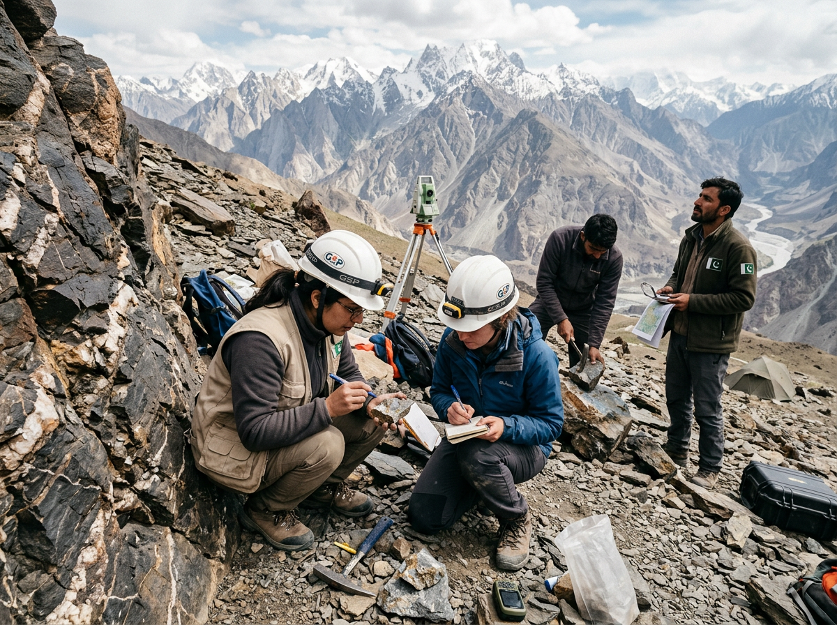 Geologists survey Pakistan gold region