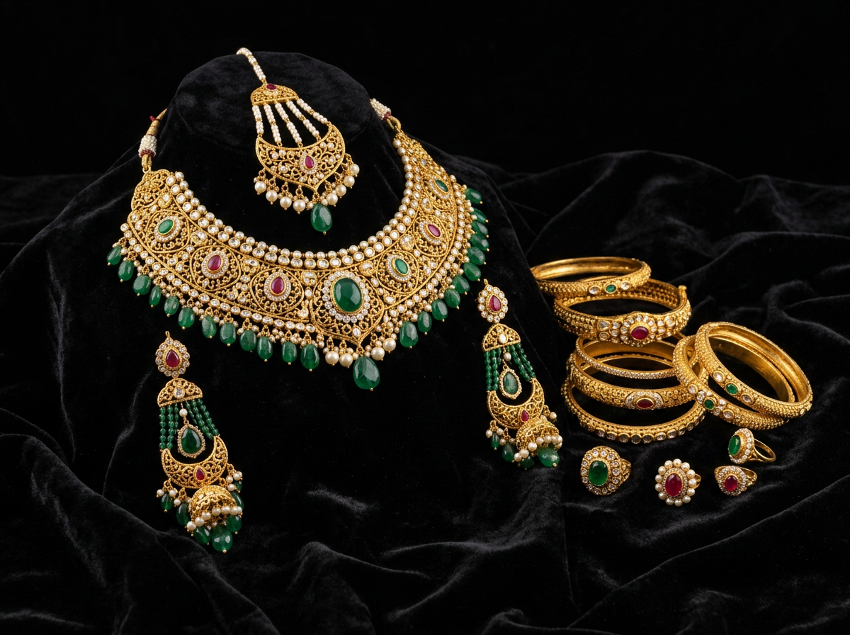 Pakistani luxury gold jewelry collection